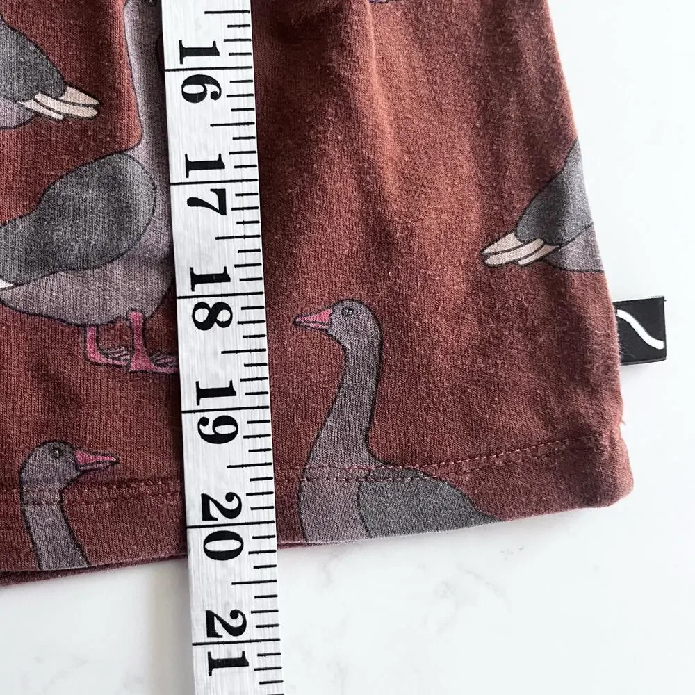 Carlijnq girls brown duck print jersey dress size 2/4